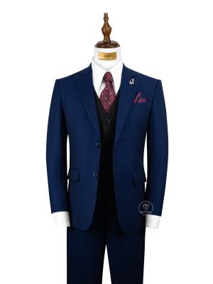 Bộ Suit Xanh Navy Caro Ẩn Modern Fit TGS360